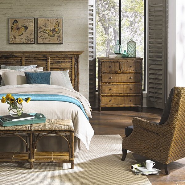 Bedroom Furnished with Kenian Rattan Furniture