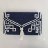 Tiana Designs - ENV-1209 - Elegant Satin-Lined Beaded Wallet for Women: Navy/ Green by Tiana Designs