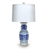 31" Blue & White Double Happiness Vase Lamp by Avala