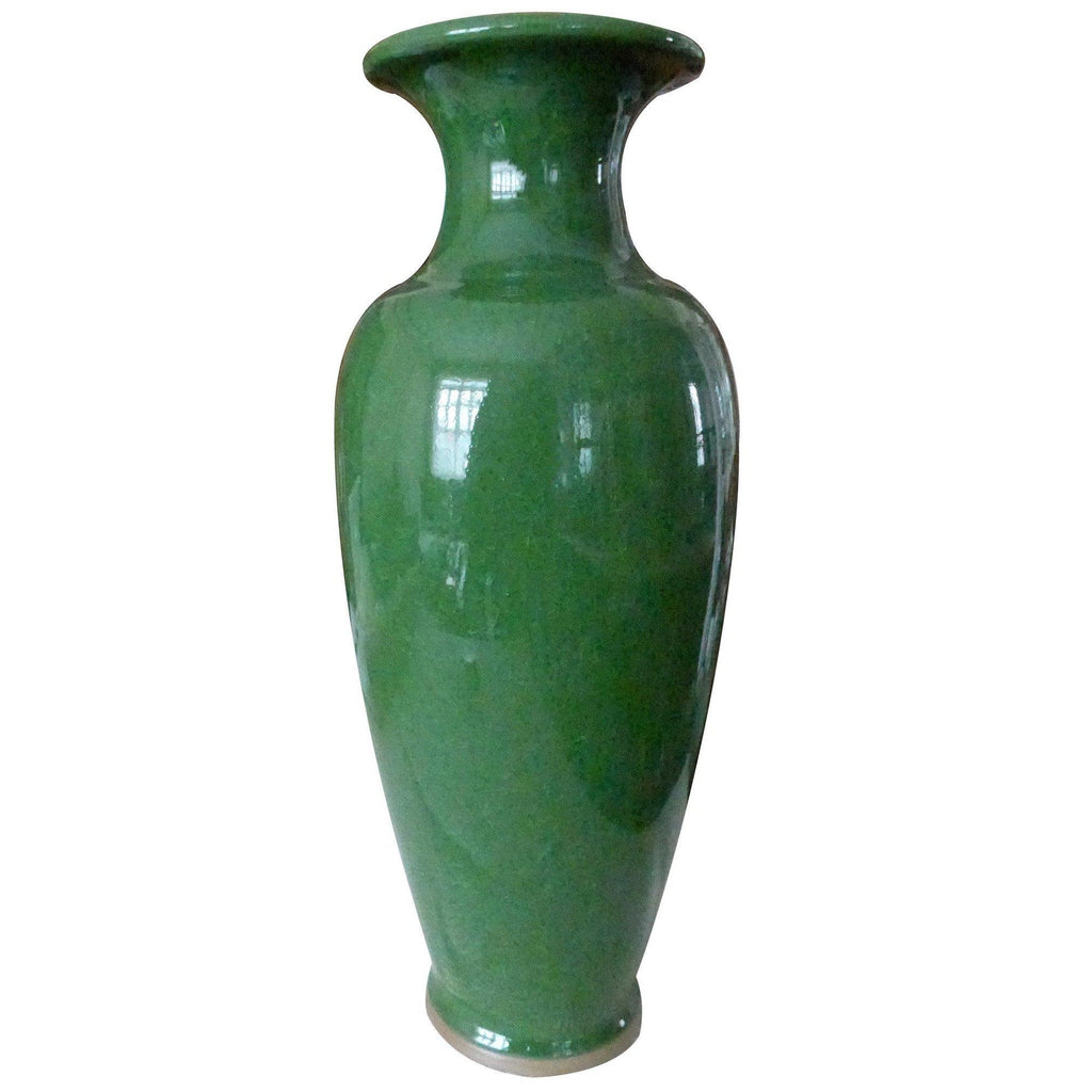Jade Crackle Glaze Willow Leaf Vase, 19.5"H by Dessau Home