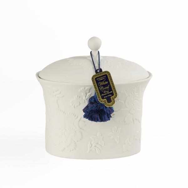 White Coral Bleu et Blanc Ceramic Two-Wick Candle by Seda France