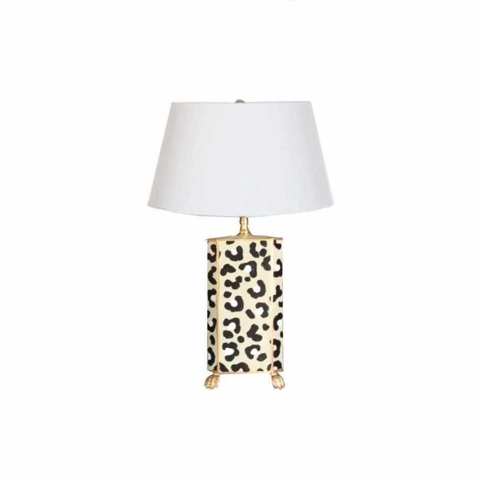 White Leopard Lamp by Dana Gibson