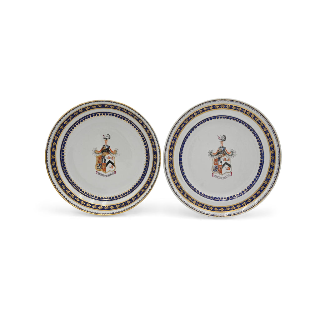 Armorial Plate and Deep Dish, Bearing the Arms of Erskine of Cardross, Elphinstone, Mar and Kelly, Buchan, and Stuart, ca. 1795 by Room Tonic