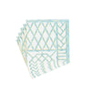 Bamboo Screen Robin's Egg Paper Linen Cocktail Napkins - 15 Per Pack by Caspari