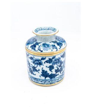Blue & White Peony Blossom Tissue Box