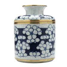 Blue & White Porcelain Cherry Blossom Tissue Holder by Dessau Home