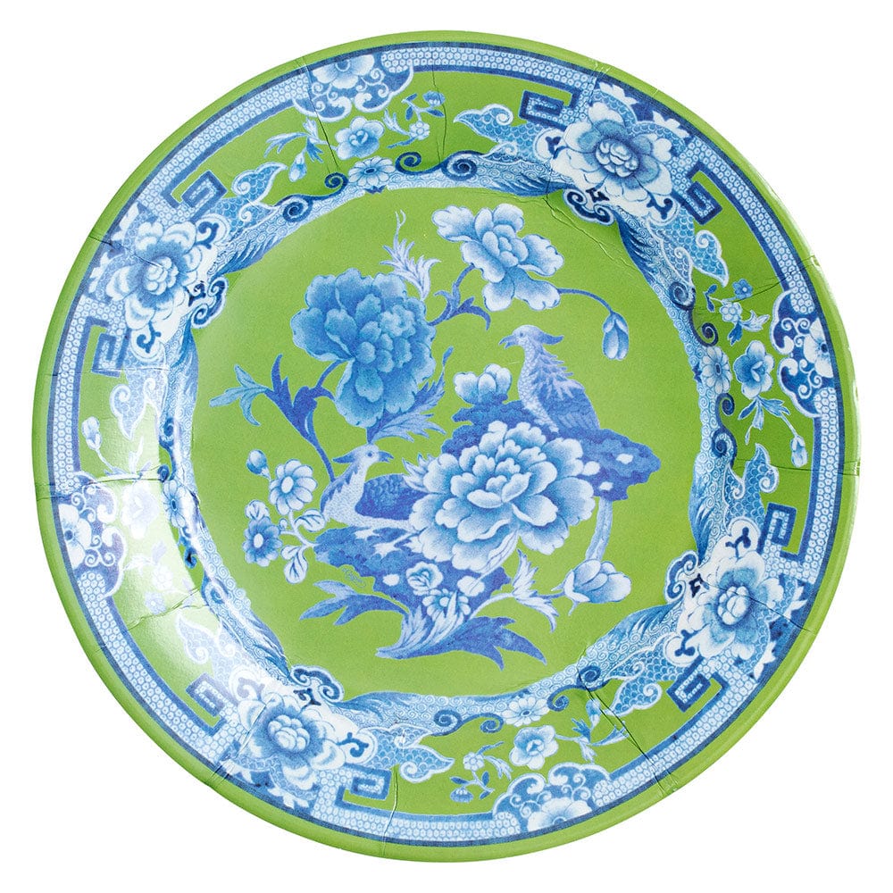 Chinoiserie Blue and Green Salad & Dessert Plates - 8 Per Pack by Caspari