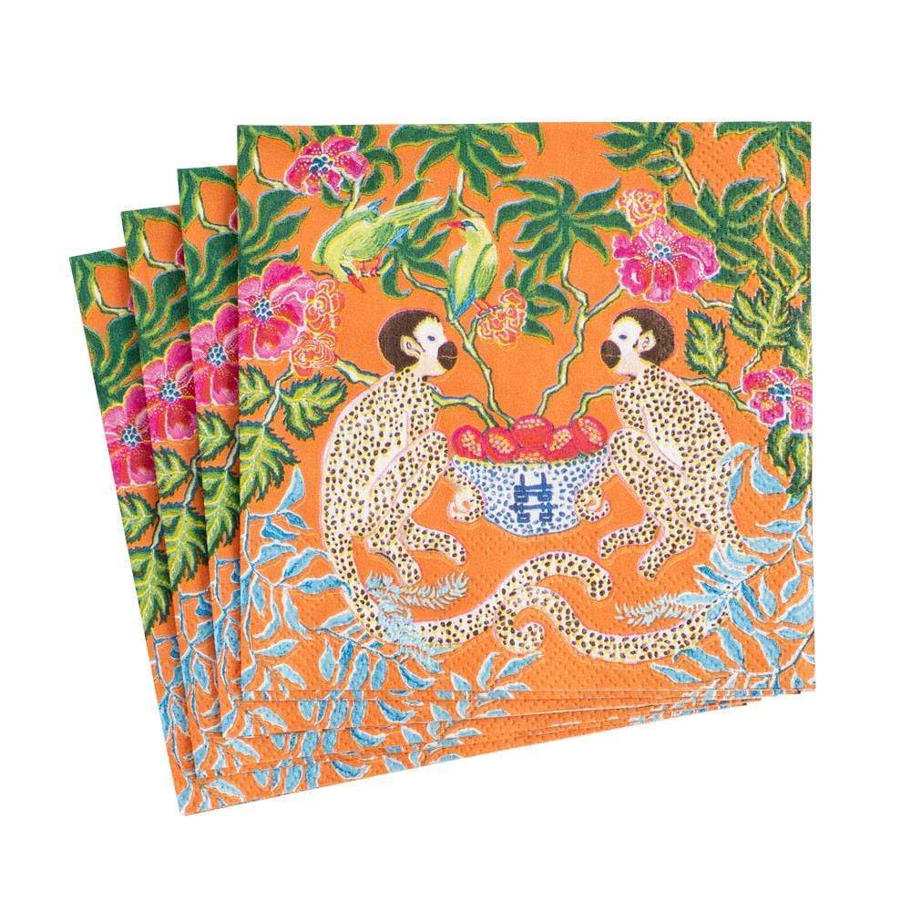 Chinoiserie Monkeys Cocktail Napkins - 20 Per Pack by Caspari