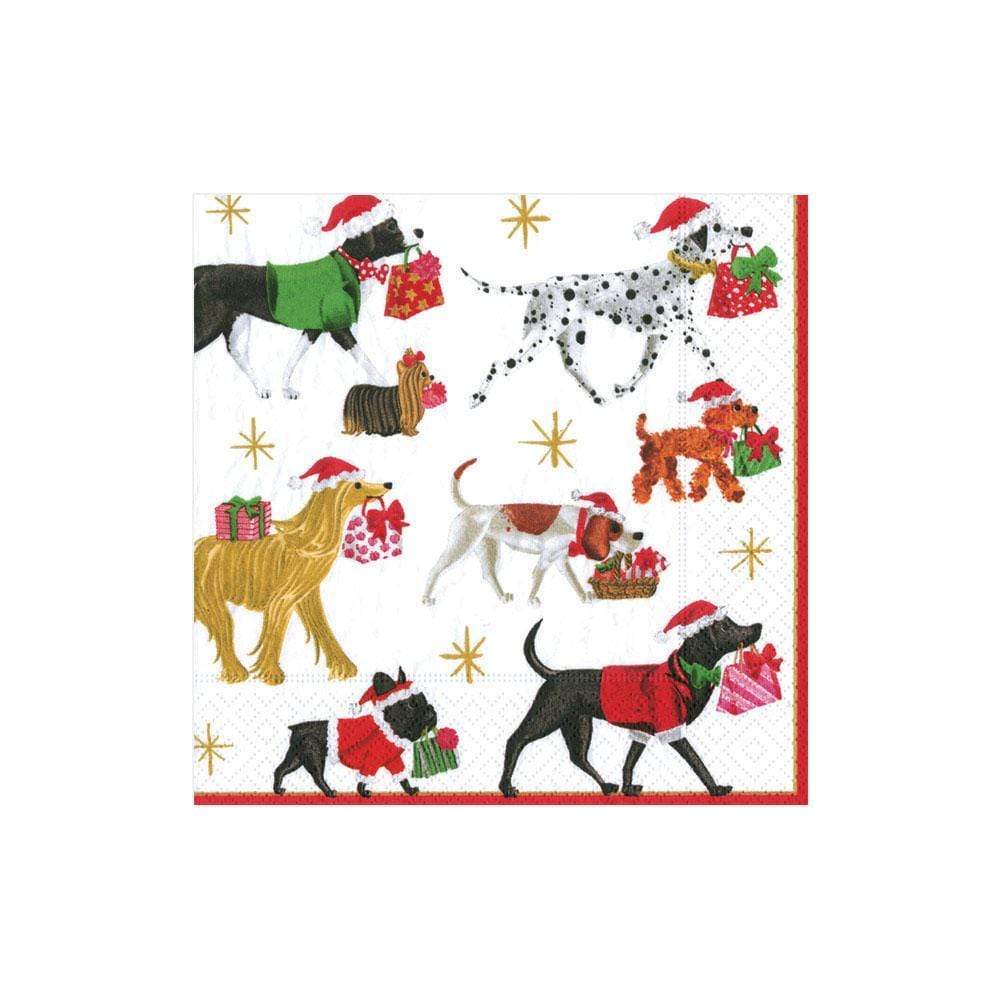 Christmas Delivery Paper Cocktail Napkins in White (20 Count) by Caspari