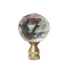 Cut Crystal Ball Finial on Polished Brass Base by East Enterprises