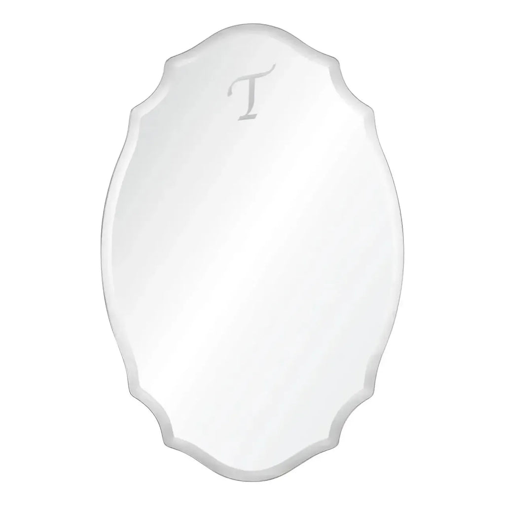 Elongated Cartouche-Form 36" x 24" Wall Mirror with Beveled Edge by Cooper Classics