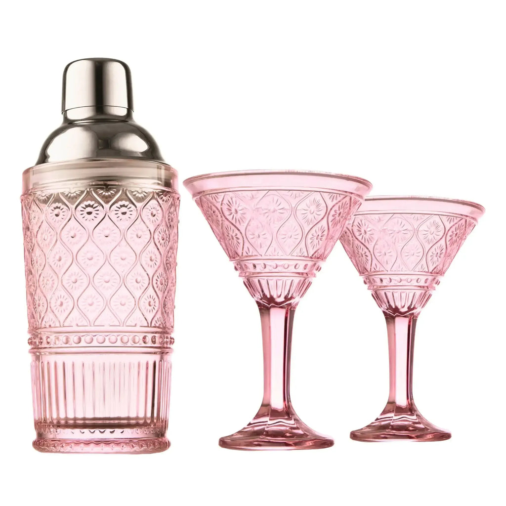 Godinger - Claro Pink Cocktail Shaker & Martini Set by Godinger