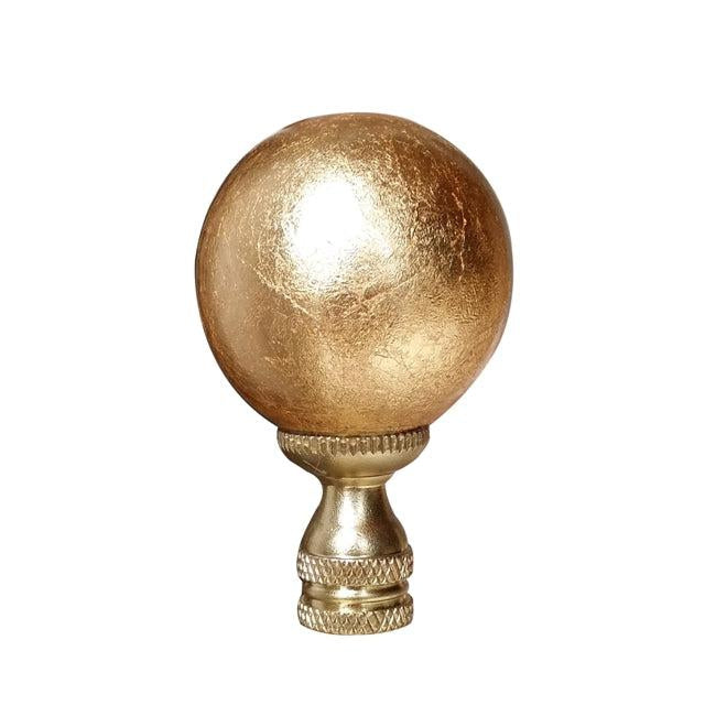 Gold Leaf Ball Finial with Polished Brass Base by East Enterprises