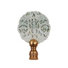 Hand Carved Green Jade Finial with Brass Base by East Enterprises