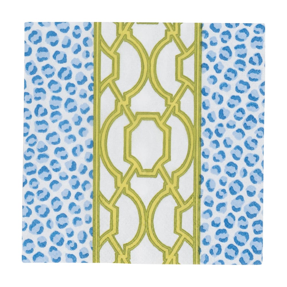 Knots and Spots Blue & Green Cocktail Napkins - 20 Per Pack by Caspari