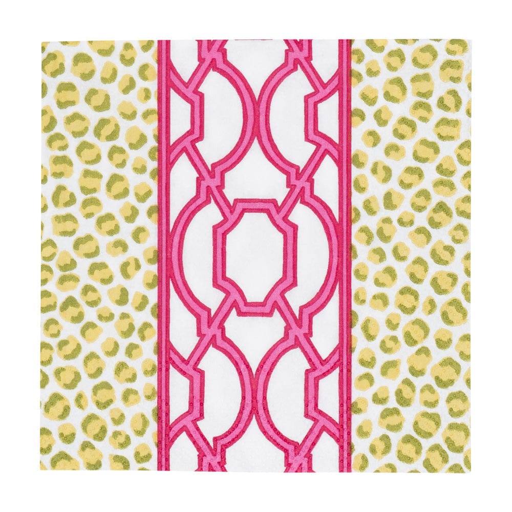 Knots and Spots Pink & Green Cocktail Napkins - 20 Per Pack by Caspari
