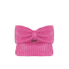 Little Trendy - Bow straw handbag small bag clutch bag women's handbag: Hot pink by Little Trendy