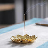 Magnifique Hearts - Lotus Shaped Golden Incense Burner Incense Holder Home Decor by Magnifique Hearts