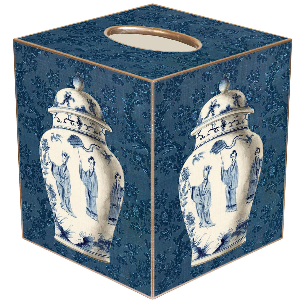 Marye-Kelley - 9202-Ginger Jar on Blue : Paper Mache by Marye-Kelley