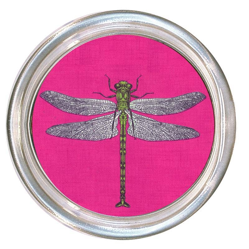 Marye-Kelley - Dragonfly on Fuchsia Linen by Marye-Kelley