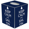 Marye-Kelley - Keep Calm And Sail On Tissue Box Cover: Paper Mache by Marye-Kelley