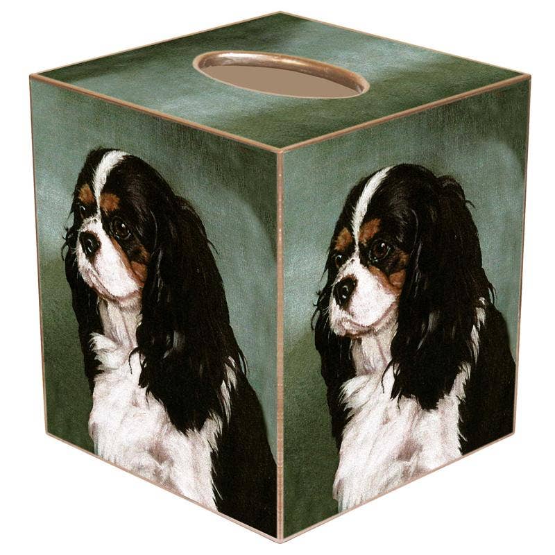 Marye-Kelley - King Charles Spainel Tissue Box Cover: Paper Mache by Marye-Kelley