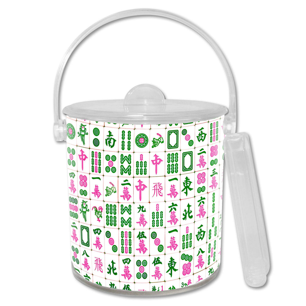 Marye-Kelley - Pink and Green Double Wall Acrylic Ice Bucket by Marye-Kelley