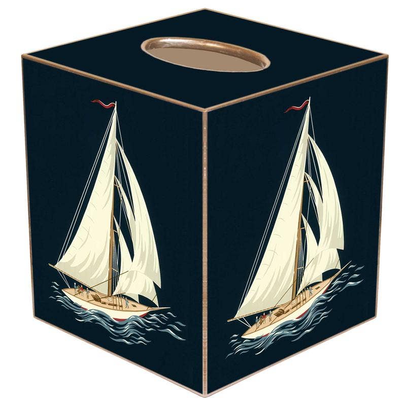 Marye-Kelley - Sailboat & Anchor Tissue Box Cover by Marye-Kelley