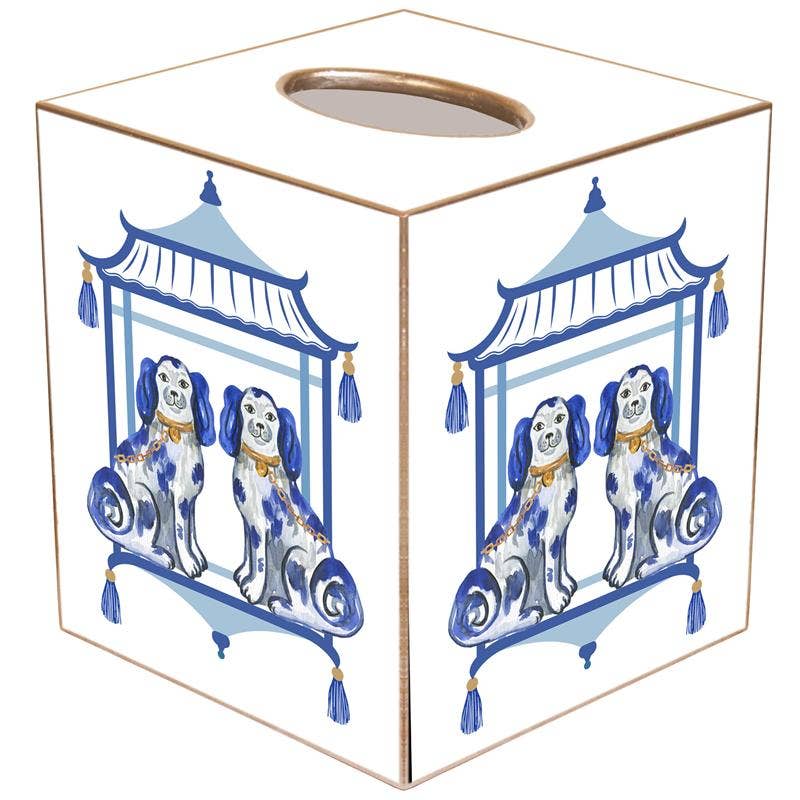 Marye-Kelley - TB6626- Staffordshire Chic Blue Tissue Box Cover by Marye-Kelley