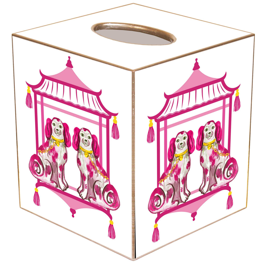 Marye-Kelley - TB6628-Staffordshire Chic Pink Tissue Box: Paper Mache by Marye-Kelley
