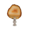 Natural Amber Agate Stone Lamp Finial with Nickel Base, ~4" by B&P Lamp Supply