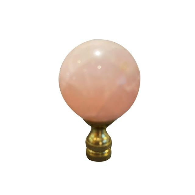 Rose Quartz Ball Finial with Brass Base by East Enterprises