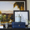 Round Tissue Holder | Blue Trellis Porcelain Tissue Box by Dessau Home