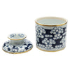 Round Tissue Holder | Blue and White Cherry Blossom Porcelain Tissue Box by Dessau Home