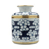 Round Tissue Holder | Blue and White Cherry Blossom Porcelain Tissue Box by Dessau Home