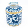 Round Tissue Holder | Blue and White Peony Blossom Porcelain Tissue Box by Dessau Home