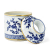 Round Tissue Box Cover | Blue & White Prunus Blossom Porcelain Tissue Holder by Dessau Home