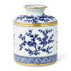 Round Tissue Box Cover | Blue & White Prunus Blossom Porcelain Tissue Holder by Dessau Home