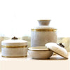Round Tissue Holder | White Crackle Glaze Porcelain Tissue Box