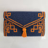 Tiana Designs - ENV-1209 - Elegant Satin-Lined Beaded Wallet for Women: Navy/ Green by Tiana Designs