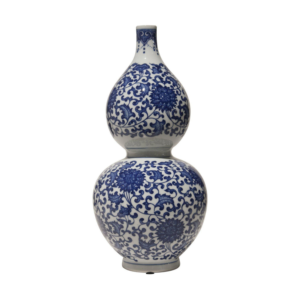 11" Blue & White Double Gourd Vase by Dessau Home