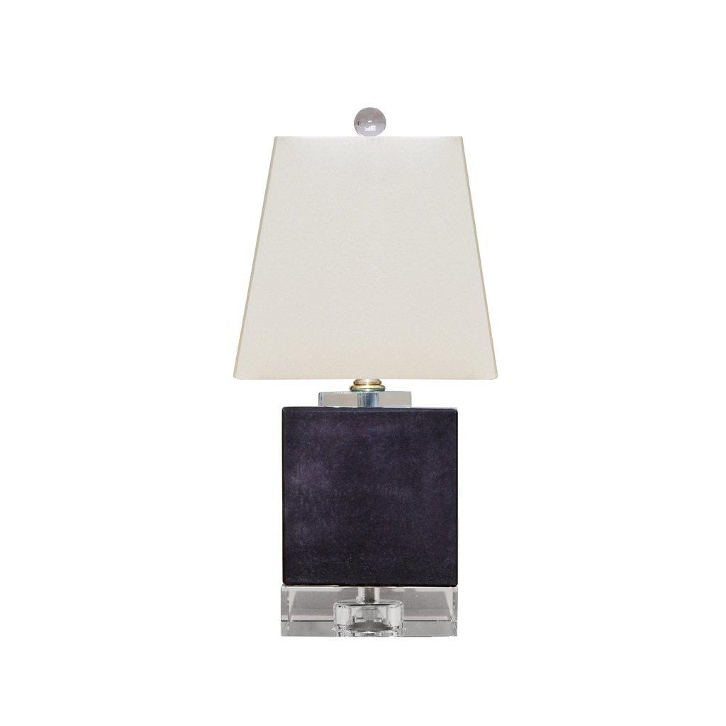 14" Mini Jade Dark Purple Square Table Lamp by East Enterprises