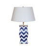 25" Navy Bargello Tole Table Lamp by Dana Gibson