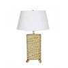 26" Taupe Crocodile Tole Lamp with Empire Shade by Dana Gibson