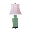 27" Celadon Crackle Glaze Square Rouleau Vase Lamp by East Enterprises