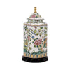 29" Famille Rose Peacock & Peony Tea Caddy Lamp by East Enterprises