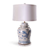 30" Blue & White Ming Dragon Temple Jar Table Lamp by Avala