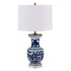 31" Blue and White Canton Ovoid Vase Table Lamp by Avala