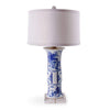32" Blue & White Canton Beaker Vase Table Lamp by Avala