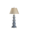 38" Blue & White Pagoda Lamp by Chelsea House
